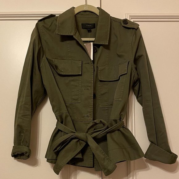 NWOT J.Crew Olive Cropped Fatigue Jacket - Picture 4 of 11